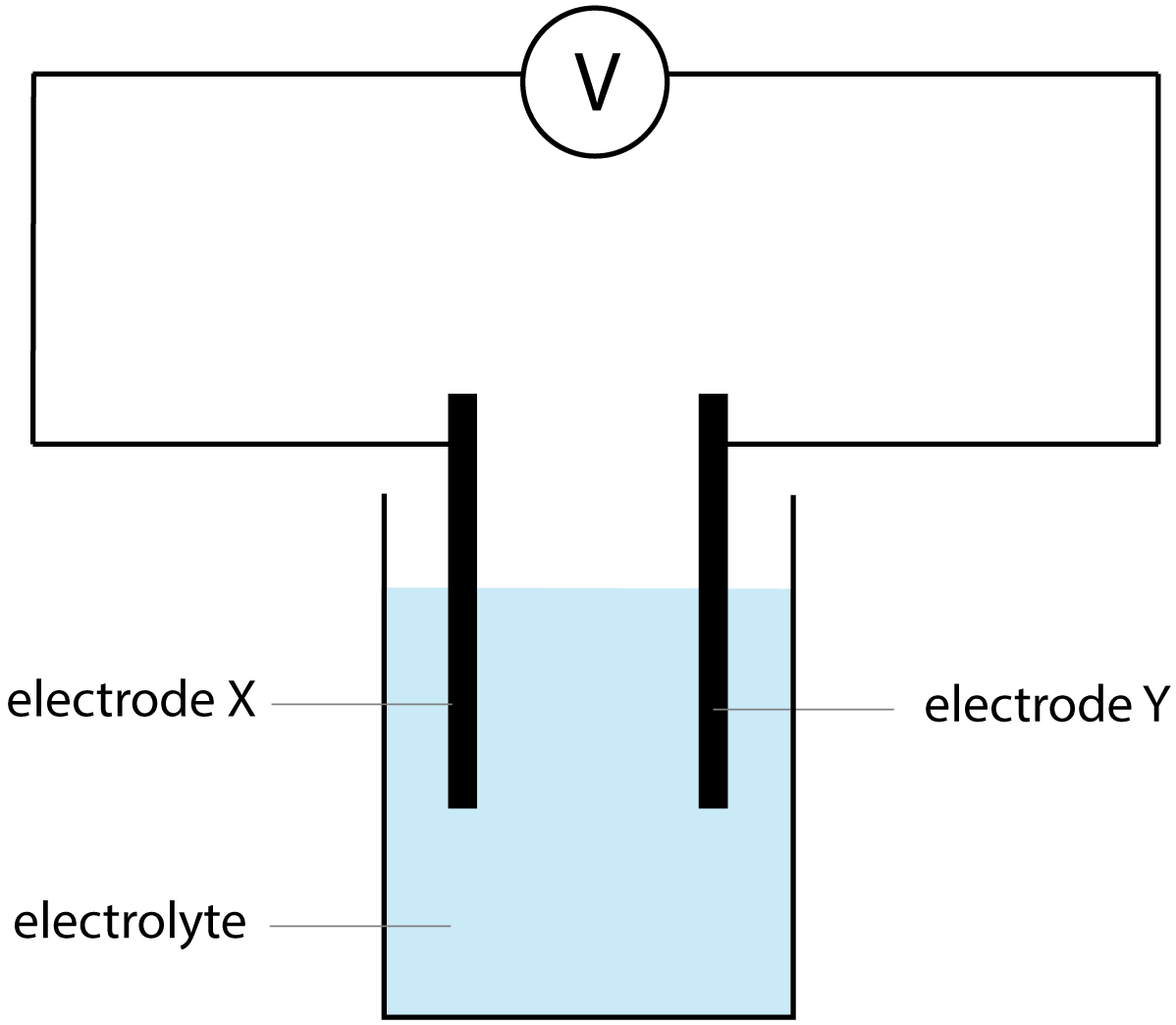 simple cell with electrodes