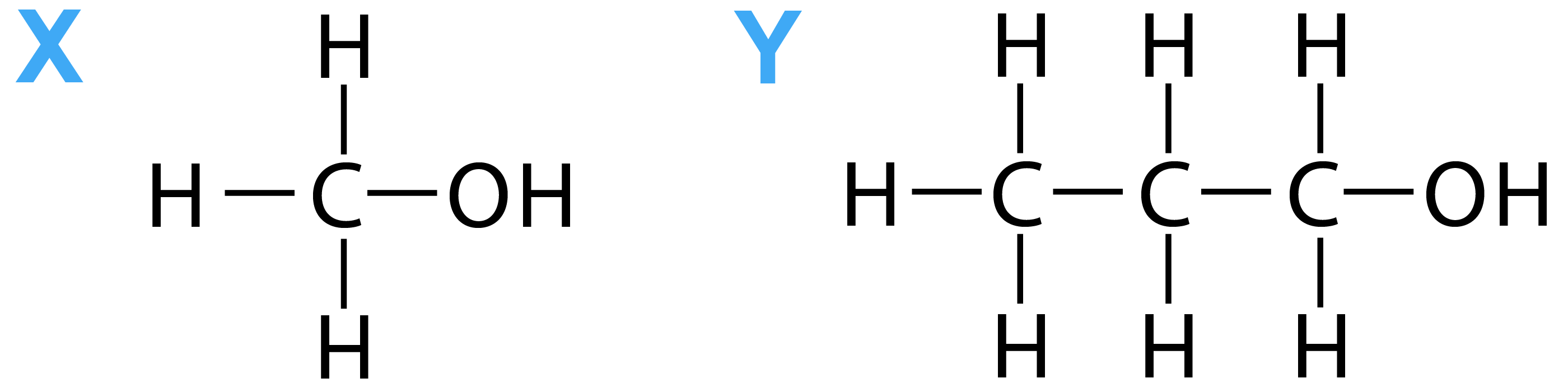 alcohols X and Y